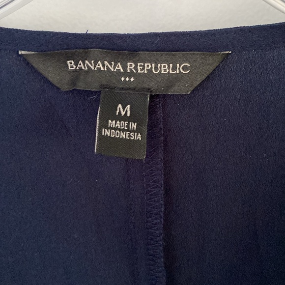 BANANA REPUBLIC navy blue tank top sleeveless blouse M factory - Picture 2 of 4